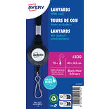 AVERY Textilband/Lanyard mit Aufrollmechanismus, schwarz