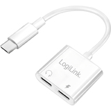 LogiLink usb-c - 2x usb-c Adapterkabel, 150 mm, wei