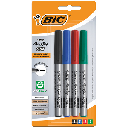 BIC Permanent-Marker Marking POCKET ECOlutions, 4er Blister