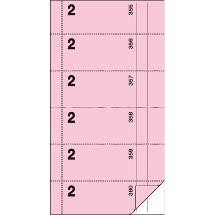 sigel Formularbuch "Bonbuch", Kellner-Nr. 2, rosa