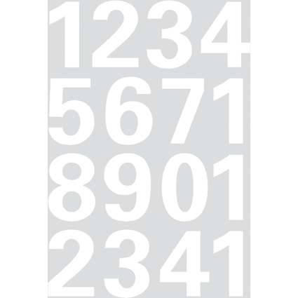HERMA Zahlen-Sticker 0-9, Folie wei, wetterfest