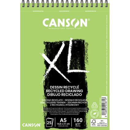CANSON Skizzen- und Studienblock "XL RECYCLED", DIN A5