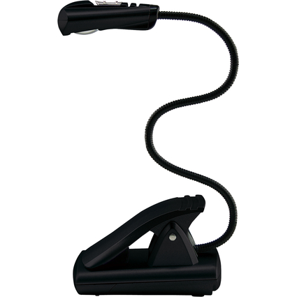 WEDO LED-Leselampe mit Clip, mobil, 1 LED, schwarz