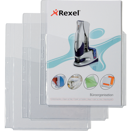 REXEL Prospekthlle mit Faltentasche, A4, PVC, 0,18 mm