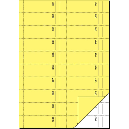 sigel Formularbuch "Bonbuch", A4, 1000 Abrisse, gelb