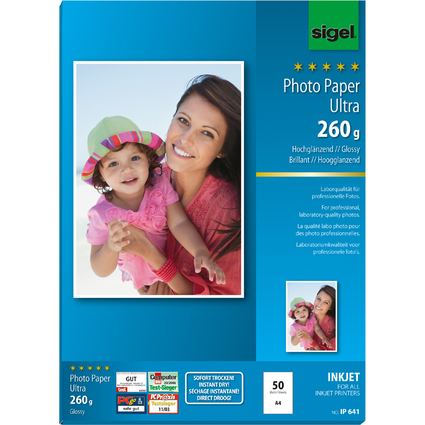 sigel Ultra-Foto-Papier, DIN A4, hochglnzend, 260 g/qm