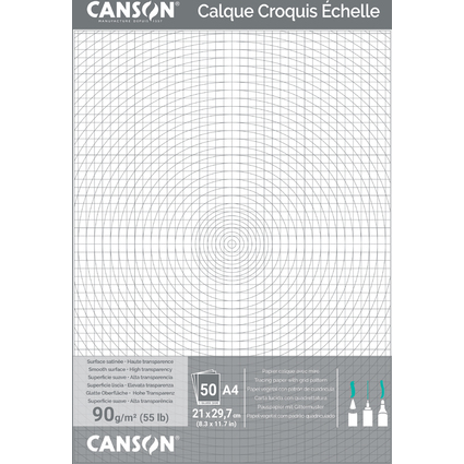 CANSON technisches Zeichenpapier, DIN A4, 90/95 g/qm