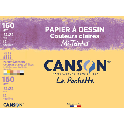 CANSON Zeichenpapier Mi-Teintes, 240 x 320 mm, 160 g/qm