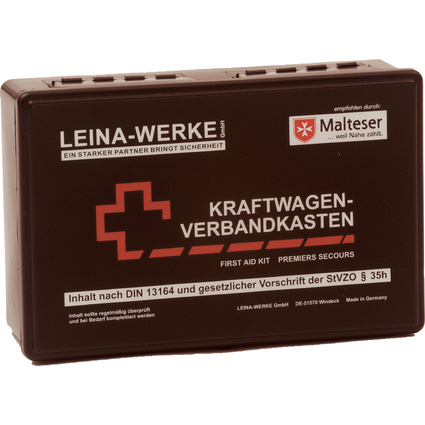 Leina KFZ-Verbandkasten Standard, Inhalt DIN 13164, schwarz