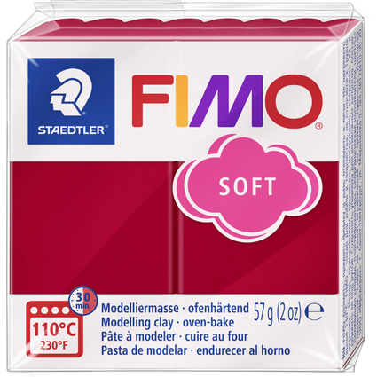 FIMO SOFT Modelliermasse, ofenhrtend, kirschrot, 57 g