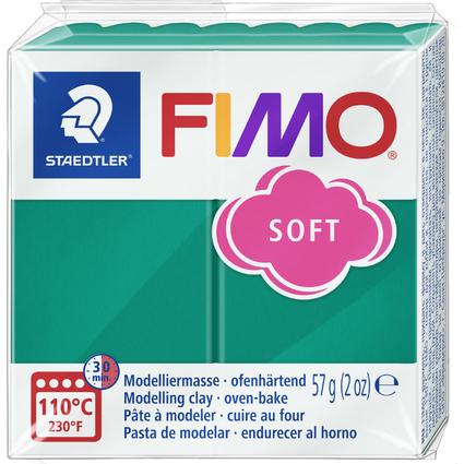 FIMO SOFT Modelliermasse, ofenhrtend, smaragdgrn, 57 g