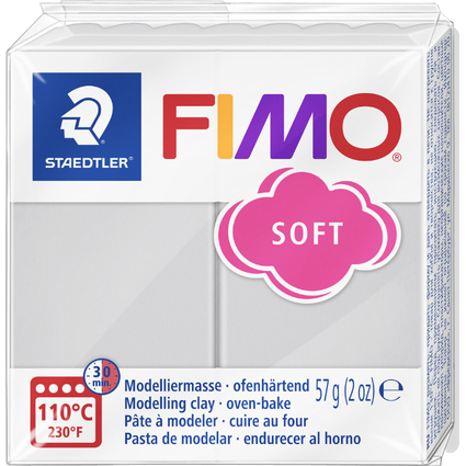 FIMO SOFT Modelliermasse, ofenhrtend, delfingrau, 57 g