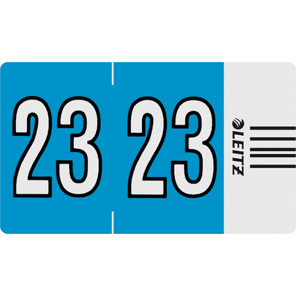 LEITZ Jahressignal Orgacolor "23", auf Streifen, hellblau