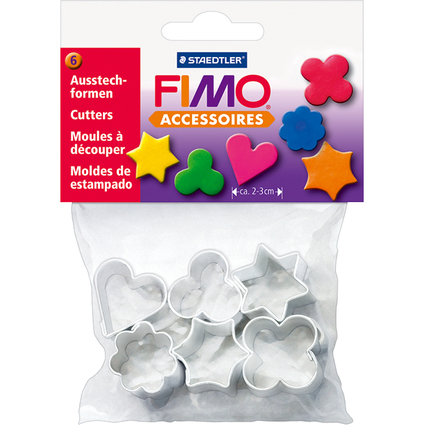 FIMO Ausstechformen fr Modelliermasse, aus Metall, 6 Motive