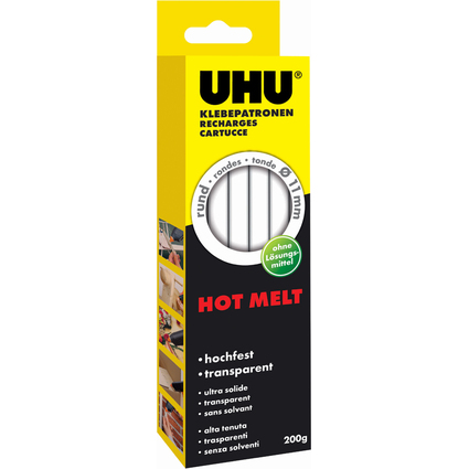 UHU Heiklebepatrone Hot Melt, 200 g, transparent