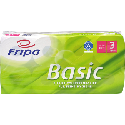 Fripa Toilettenpapier Basic, 3-lagig, wei