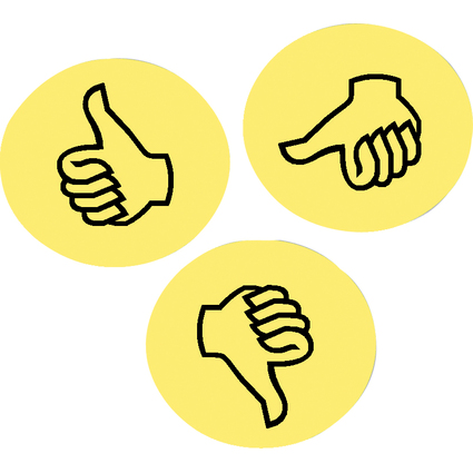 FRANKEN Moderationskarte Wertungssymbol "Daumen", gelb