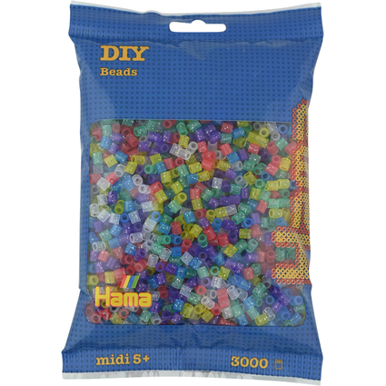 Hama Bgelperlen midi "Glittermix", 3.000er Beutel