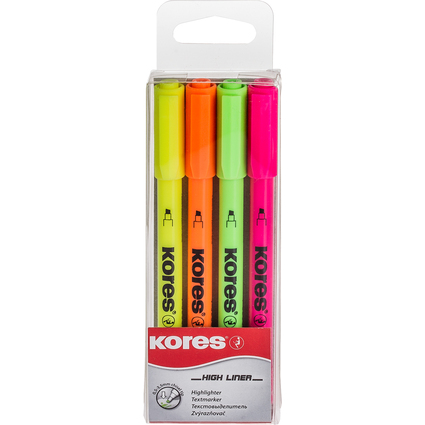 Kores Textmarker-Pen, Keilspitze: 0,5 - 3,5 mm, 4er Etui