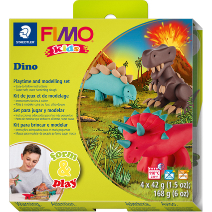 FIMO kids Modellier-Set Form & Play "Dino", Level 2