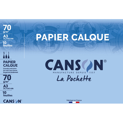 CANSON Transparentpapier, satiniert, DIN A3, 70 g/qm