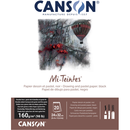 CANSON Zeichenpapier Mi-Teintes, im Block, 240 x 320 mm