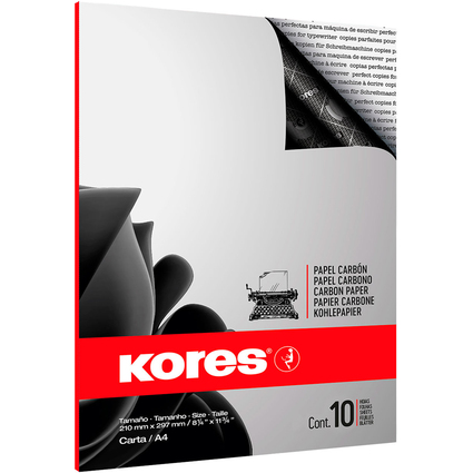 Kores Kohlepapier, DIN A4, schwarz, 10 Blatt