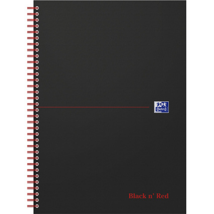 Oxford Black n' Red Spiralbuch, DIN A4, liniert, Karton
