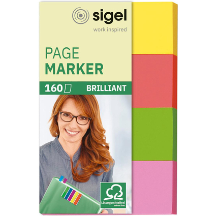 sigel Haftmarker Brillant, 50 x 20 mm, 160 Blatt