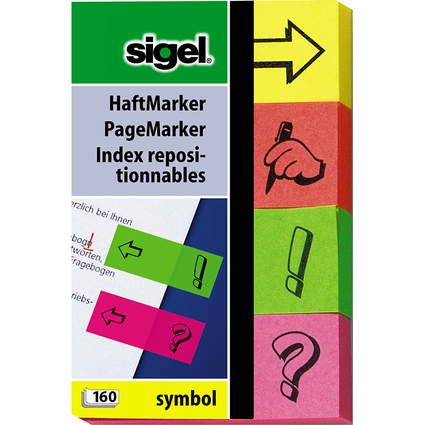 sigel Haftmarker Symbol, 50 x 20 mm, 160 Blatt