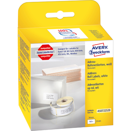 AVERY Zweckform Rollenetiketten, 54 x 25 mm, wei