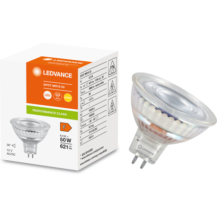 LEDVANCE LED-Reflektorlampe MR16, 6,3 Watt, GU5.3 (830)