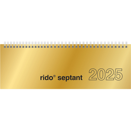 rido id Tischkalender "septant", 2025, Glanzkarton gold