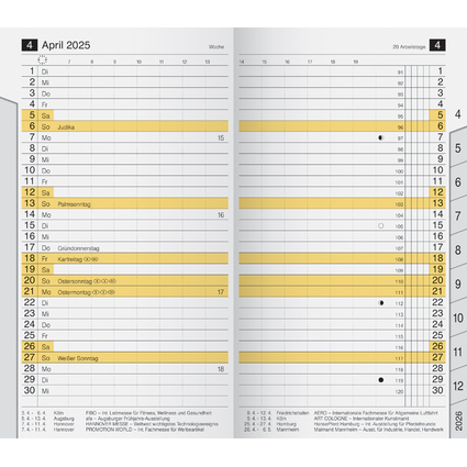 rido id Kalender-Einlage "M-Planer", Registerschnitt, 2025