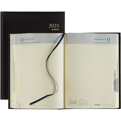 brepols Buchkalender "EURO" 2025, schwarz