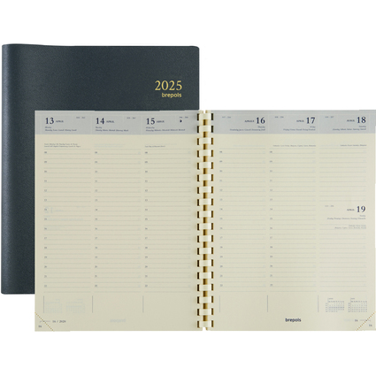 Brepols Buchkalender "TIMING" 2025, schwarz