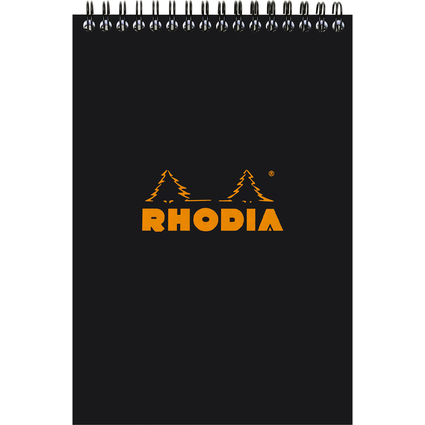 RHODIA Spiralnotizblock No. 16, DIN A5, kariert, schwarz