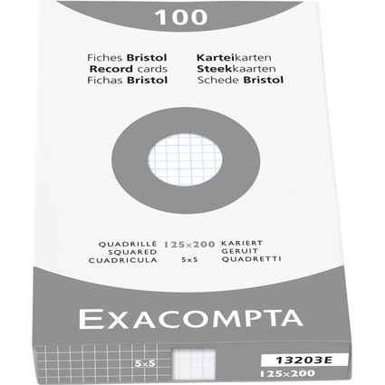 EXACOMPTA Karteikarten, 125 x 200 mm, kariert, wei