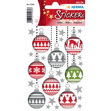 HERMA Weihnachts-Sticker DECOR "Christbaumkugeln"