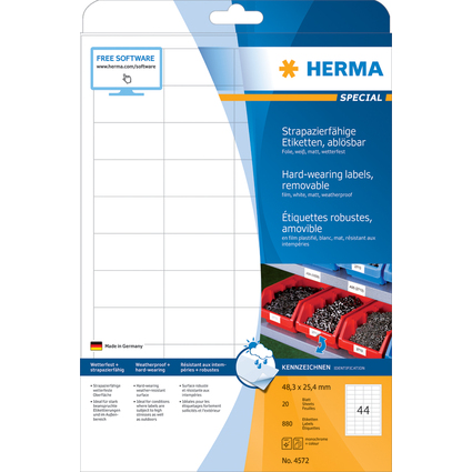 HERMA Folien-Etiketten SPECIAL, 48,3 x 25,4 mm, ablsbar