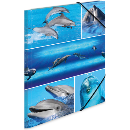 HERMA Eckspannermappe "Delfine", aus Karton, DIN A4