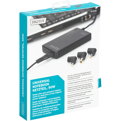 DIGITUS Universal Netzteil fr Notebook, Super Slim, 90 Watt