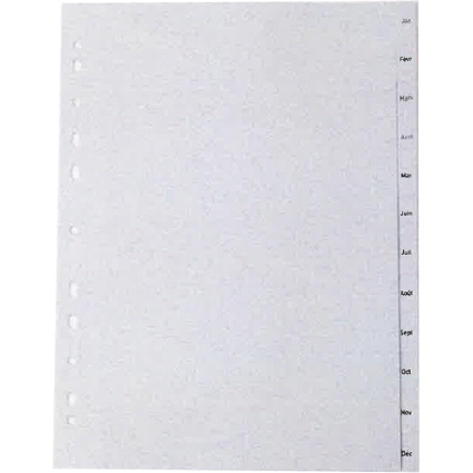 proOFFICE Kunststoff-Register, Monate, A4, Jan.-Dc. (FR)