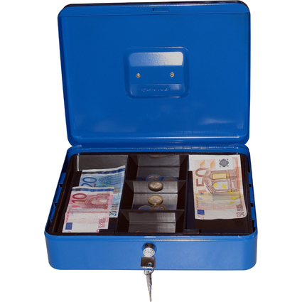 pavo Geldkassette, blau, Mae: (B)300 x (T)240 x (H)90 mm