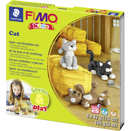 FIMO kids Modellier-Set Form & Play "Cat", Level 2