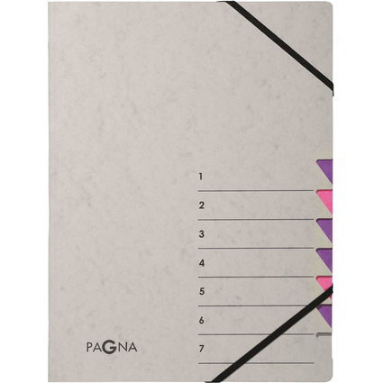 PAGNA Ordnungsmappe "Easy Grey", A4, 7 Fcher, grau / lila