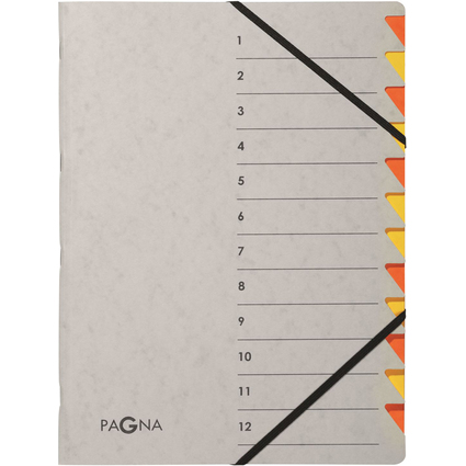 PAGNA Ordnungsmappe Easy Grey, A4, 12 Fcher, grau / orange