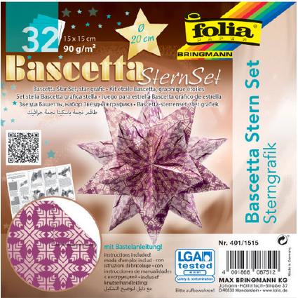 folia Faltbltter Bascetta-Stern, lila / bedruckt