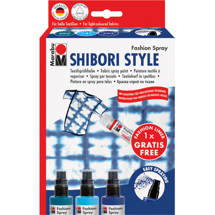 Marabu Textilsprhfarbe "Fashion-Spray", Set SHIBORI STYLE