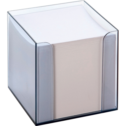 folia Zettelbox, Kunststoff, rauchglas, Fllung: wei